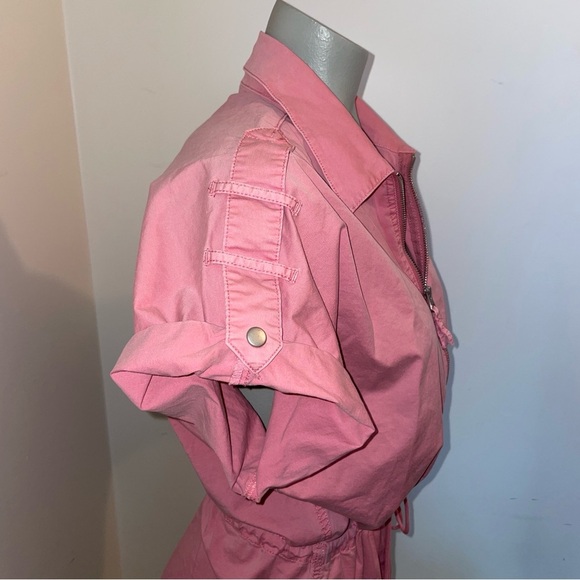 Pistola romper zip up short sleeve shorts jumpsuit drawstring pink cotton small - Picture 3 of 10